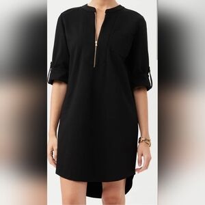 Trina Turk Black Mini Dress with Gold Zipper Size M
